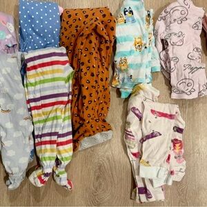 3T Girls Bundle 8 Cute Baby Pajama Set Burts Bees Carters Bluey‎ Peppa Pig